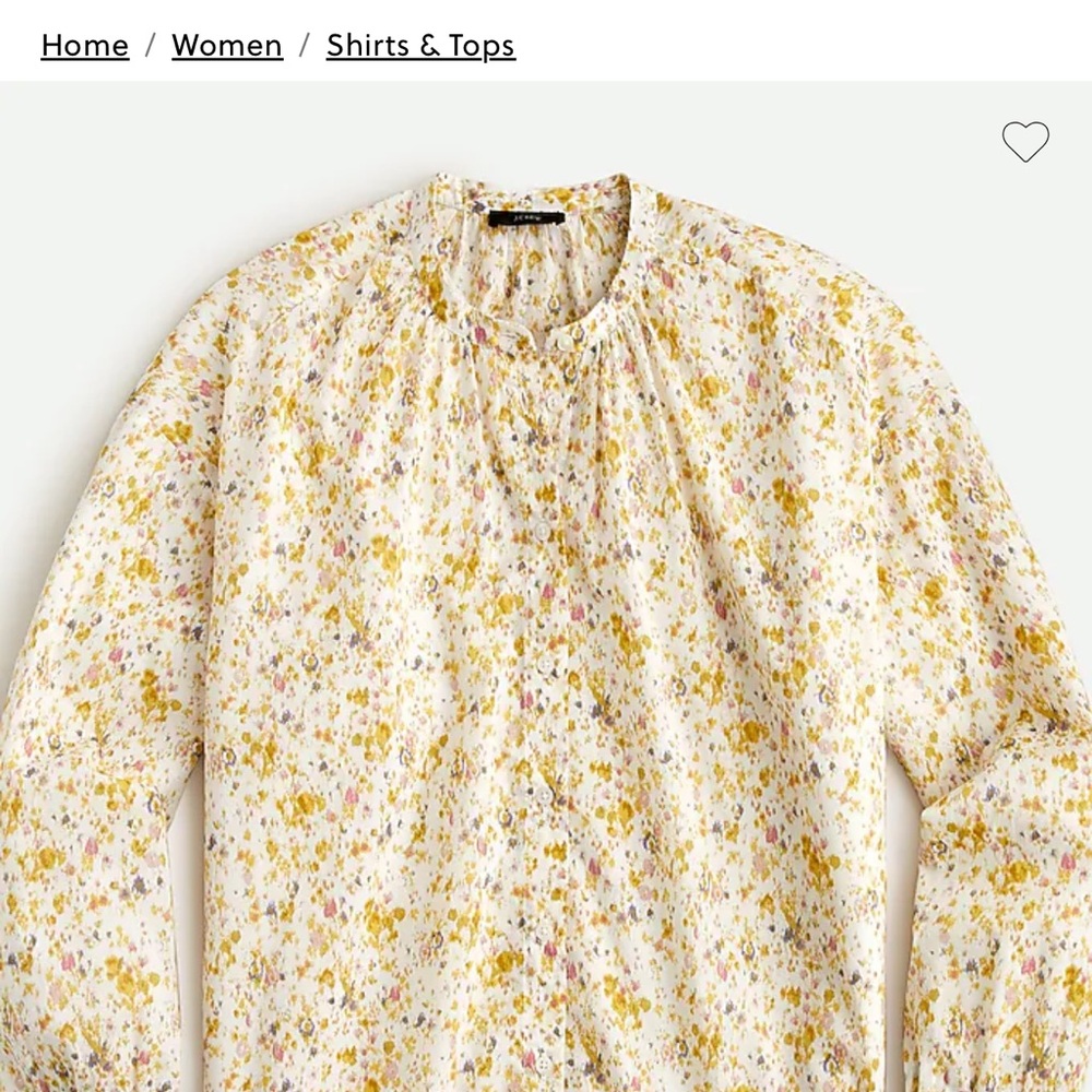 J. Crew Cotton-voile button-front top in soft posies